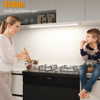2Pcs 24 Inch Under Cabinet Lights with Hand Wave, Under Counter Lighting 5000K Cold White,Dimmable,Plug and Play,LED Lights for Kitchen Cabinet, Cupboard, Closet, Desk