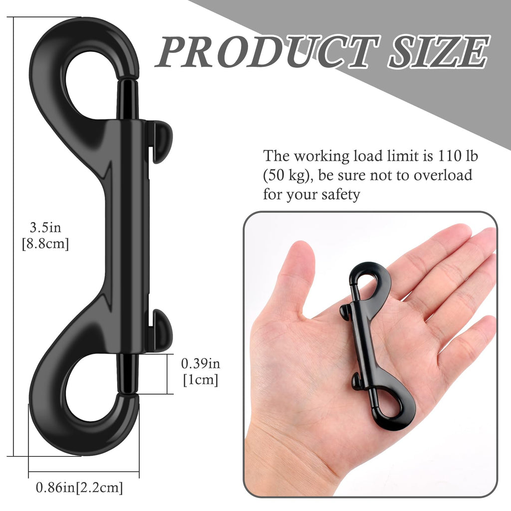 ERKOON 3.5 inch Double Ended Bolt Snaps Hooks 110lbs Load Capacity Zinc Alloy Double Sided Clips Heavy Duty Trigger Snap for Dogs Leashes/Water Bucket/Horse Feed/Hammocks (22 Pack)