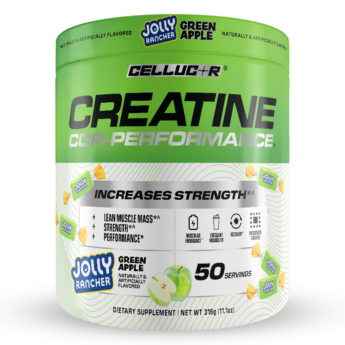 Jolly Ranch Lean Cellucor Creatine Powder, Jolly Rancher Green Apple - Increases ...