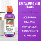 TheraBreath Complete Mouthwash, 6-in-1 Benefits, Alcohol-Free, Revitalizing Mint (2 Pack)
