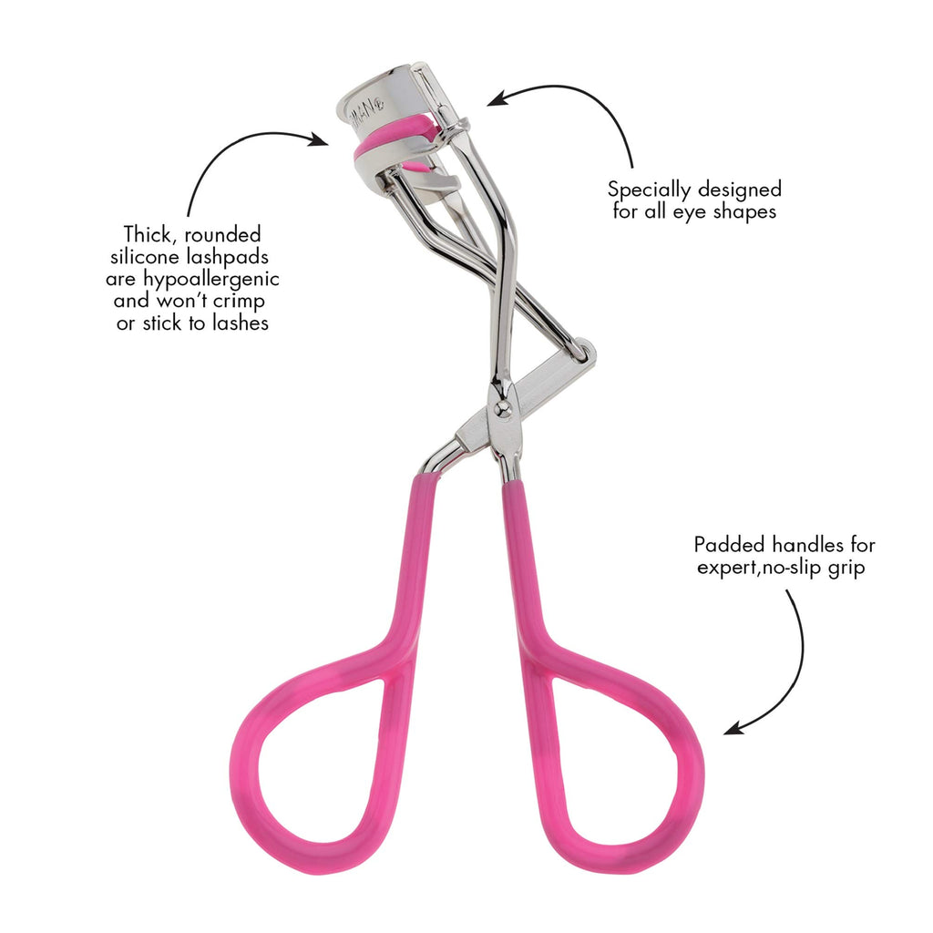 Tweezerman Comfort Grip Eyelash Curler for All Eye Shapes Neon Pink