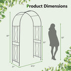 Moccha Garden Arch, 7.2Ft Metal Arbor for Climbing Plants, Vines, Roses, Outdoor Pergola Trellis with Stakes, Wide Garden Archway Arbor Trellis for Lawn Wedding