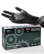 PACIFIC PPE 6-mil Heavy Duty Black Nitrile Gloves, Chemical Resistant, Food Safe, Latex Free Disposable Gloves for Mechanic, Cooking, and Cleaning, 100PCs, XL