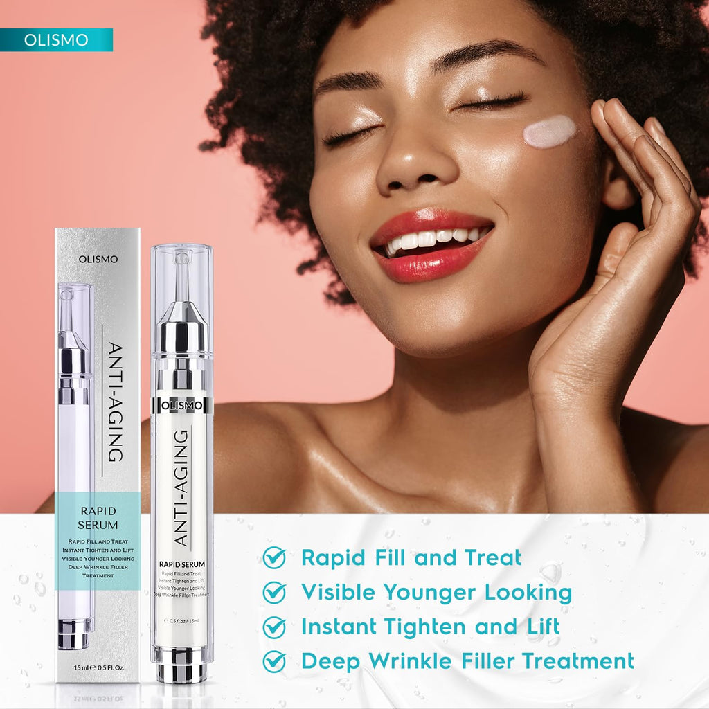 OLISMO Rapid Anti Wrinkle Serum, Advanced Wrinkle Cream for Women, Face Lift Cream, Instant Wrinkle Remover for Face, Eye Bag and Neck, Wrinkle Cream for Face Deep Wrinkles
