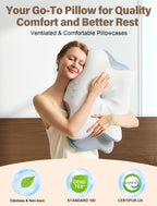 Cervical Neck Pillow for Pain Relief – Ergonomic Memory Foam Pillow for Side Sleeper Contour Orthopedic Bed Pillow for Neck Support with Cooling Cover – Ideal Christmas Birthday Gift for Women Men