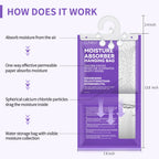 CLEVAST Moisture Absorbers Packets - 15.2 OZ, 6 Pack Large Dehumidifier Bags for Closet, Hanging Humidity Absorber in Wardrobes, Bedrooms, Bathrooms - Lavender Scented