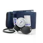 MDF Instruments, Calibra Aneroid Premium Professional Sphygmomanometer, Blood Pressure Monitor with Adult Cuff & Carrying Case, Lifetime Calibration, White Dial, Navy Blue Cuff, MDF808M04