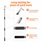 HORM 47.24'' Crack Weeder, Stainless Steel Manual Crevice Weeding Tool, Long Handle Weed Grabber Remover, L-Shaped Manual Weeder Puller, Durable Crevice Weeding Tool for Sidewalk Garden Lawn