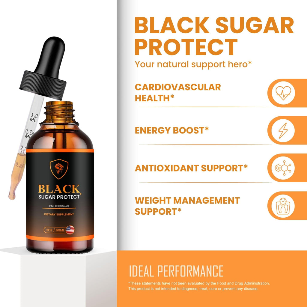 IDEAL PERFORMANCE Black Sugar Protect Drops, BlackSugarProtect Droppers Reviews (5 Pack)