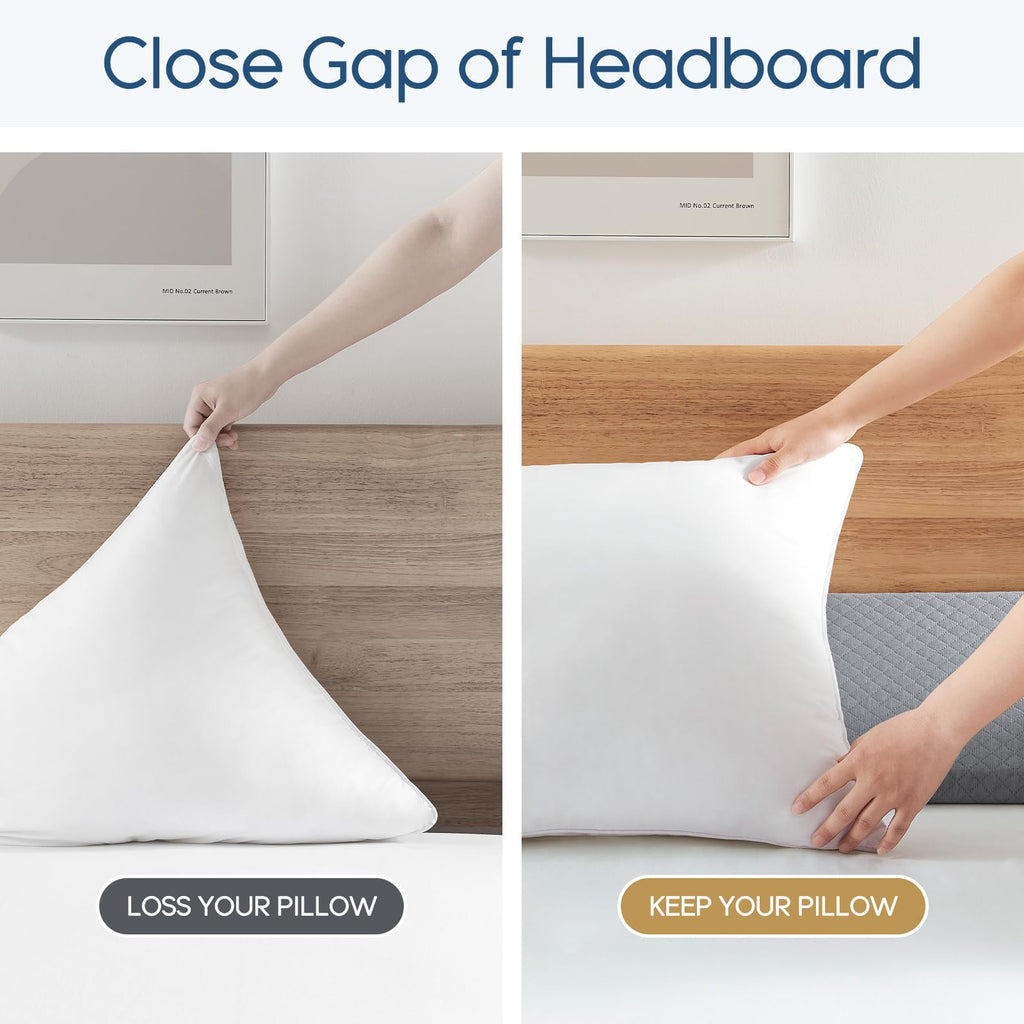Homemate King Size（76"x10"x6"） Bed Wedge Pillow for Headboard - Upgraded Bed Gap Filler King Between Mattress and Headboard - Wedge headboard Pillow - Grey