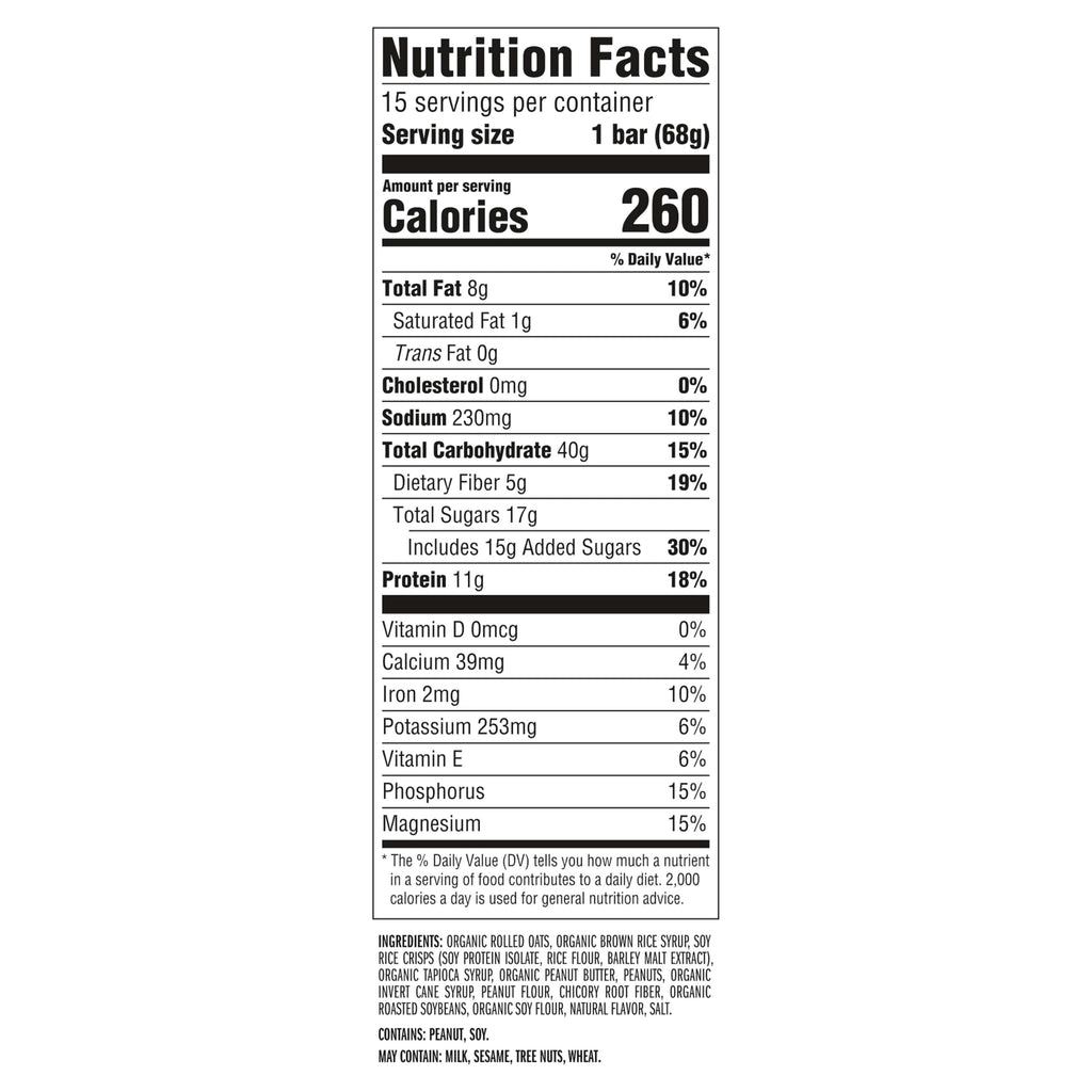 CLIF BAR - Energy Protein Bars - Crunchy Peanut Butter - Made with Organic Oats - Energy Bars - Non-GMO - (15 Pack)