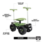 TheXceptional Wheelie Easy-Up EX530 Rolling Garden Stool & Cart with Wheels