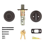 Kwikset 660 Deadbolt Lock, Venetian Bronze Round Exterior Keyed Front Entry Door, Pick Resistant SmartKey Rekey Security, Single Cylinder Dead Bolt