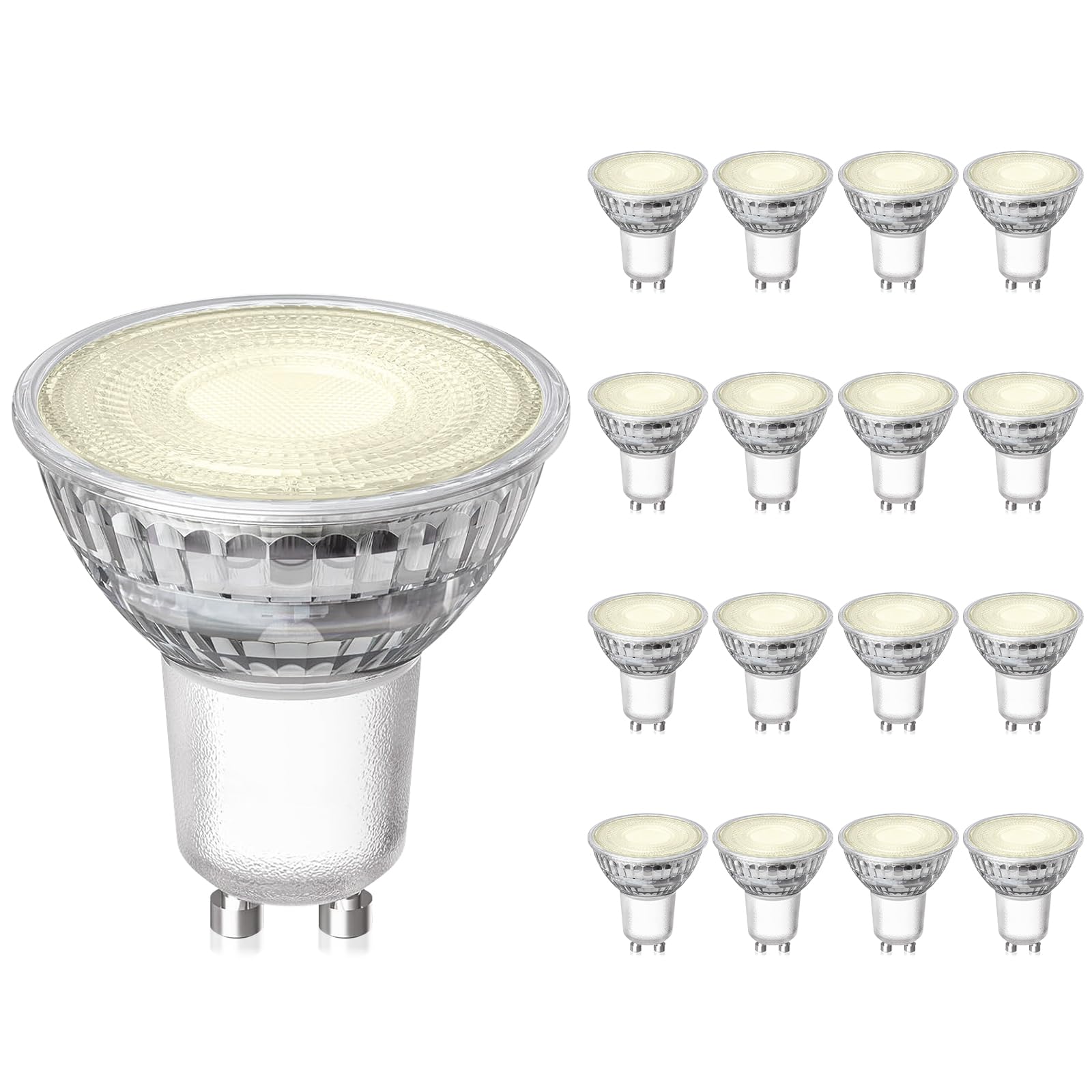 Sigalux GU10 LED Bulb 16 Pack, 3000K Warm White, 4.2W (50W Equivalent) Non-Dimmable, 350 Lumens, 35° Spotlight, MR16 GU10 Bulb Replacement for Track Lighting, Kitchen, Range Hood, Living Room