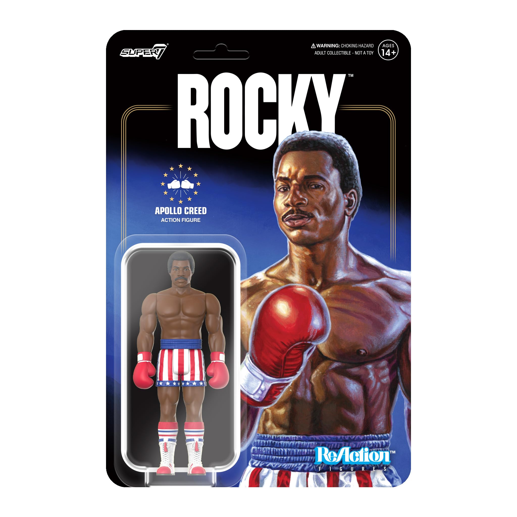 Super7 Rocky Apollo Creed (Boxing) - 3.75" Rocky Action Figure Classic Movie Collectibles and Retro Toys