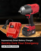 TOMORTOOL 2-Pack 18V 6.0Ah Replacement for Milwaukee M-18 Battery and 1 Charger(red)