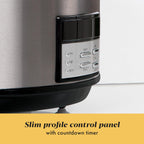 Crock-Pot Large 8-Quart Programmable Slow Cooker with Auto Warm Setting Black Stainless Steel
