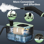 Steam Cleaner, Portable Steamer for Cleaning with 16pcs Accessories, 6-Level Adjustable and 15s Heat-Up, Handheld Steam Cleaner for Home, Tile, Dirt, Grout, Grease, Car Detailing, Dark Green