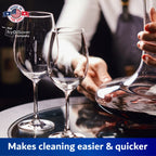 Set of 2 Crystal Stemware & Goblet Glass Cleaning Brush Kit - Non-Scratch Foam Wine Glass Brushes for Washing Glasses, Decanter, Mug, Stemware - for Home, Restaurant, Bar, Hotel - by FryOilSaver Co.