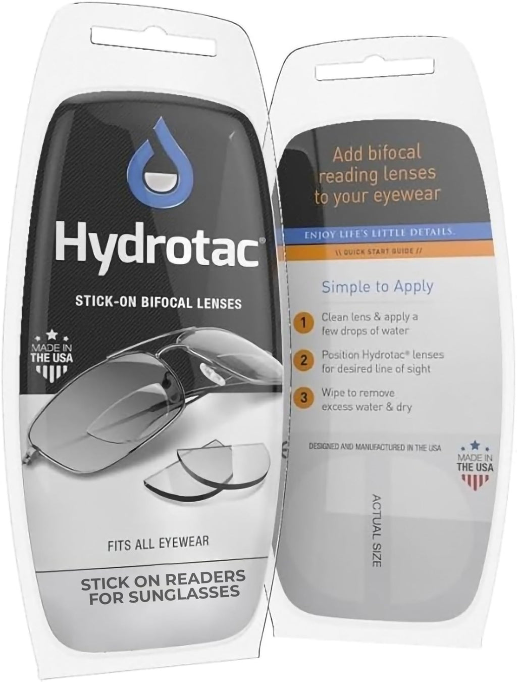 OPTX 20/20 Hydrotac Stick On Bifocal Lenses +1.50 Diopter | Magnifying Adhesive Reading Lenses | Sunglass Magnifier Add On | Reusable Design