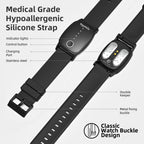 EmeTerm Explore Classic FDA-Cleared Galaxy Black and Navy Blue Anti-Nausea Wristband IP67 Waterproof Morning Motion Travel Sickness Vomit Relief Rechargeable No Gel Drug Free Without Side Effects