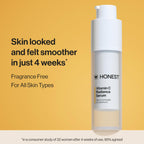 Honest Beauty Vitamin C Radiance Serum, Improves Brightens Skin Tone and Complexion, Gentle for Sensitive Skin, Fragrance-Free, Vegan, 1 fl oz