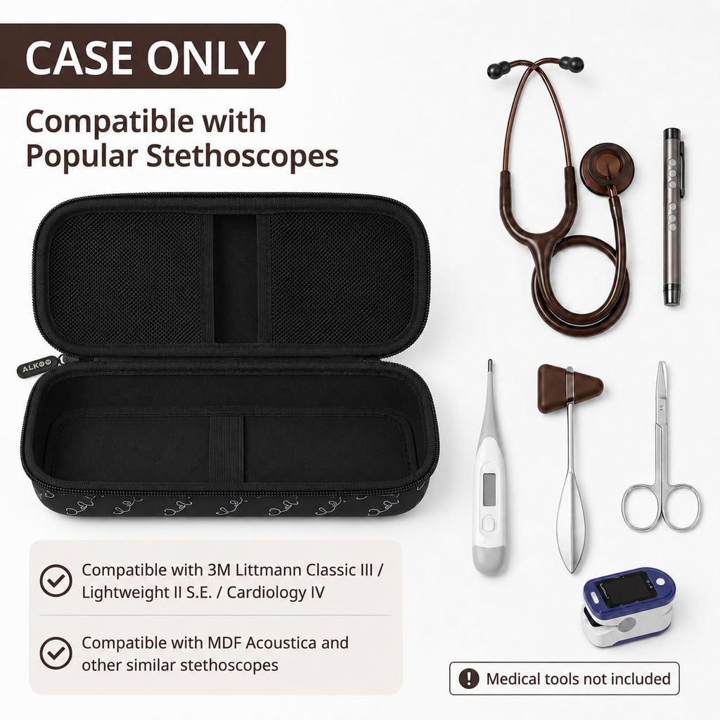 Stethoscope Case for 3M Littmann Classic III/Cardiology IV, Blackheart