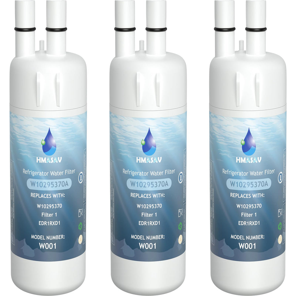 HMASAV W10295370A Water Filter Replacement, Compatible with Whirlpool EDR1RXD1, Everydrop Filter 1, EDR1RXD1B, W10295370, WHR1RXD1, KAD1RXD1, P4RFKB2, P8RFWB2L, 46-9930, 46-9081 3PACK