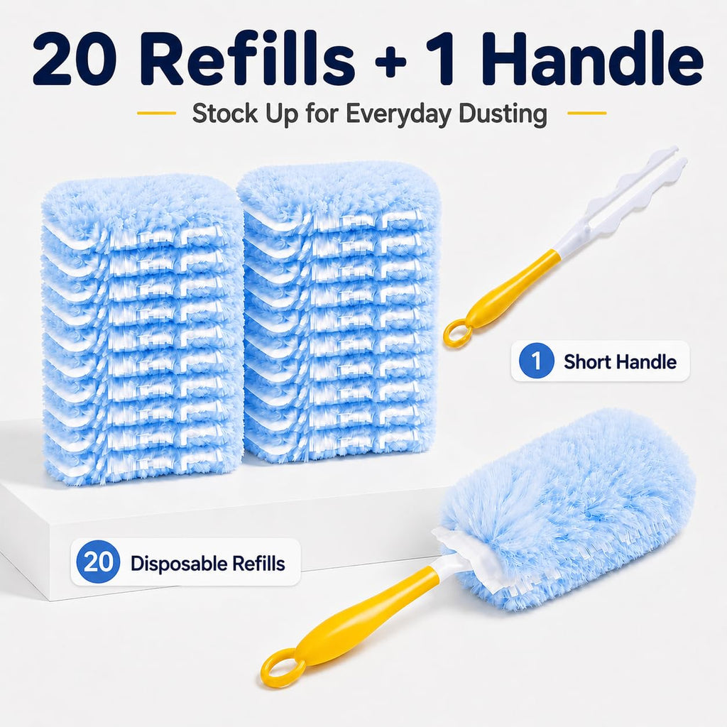 Duster Refills Compatible with Swiffer Duster Handles, 20 Count, 1 Handle