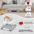 RefoereBabe Baby Walker with Wheels, 5 in 1 Baby Walkers for Boys Girls 6-12 Months, Foldable Walker Baby with Bouncer & Feeding Tray, Music, Adjustable Heights