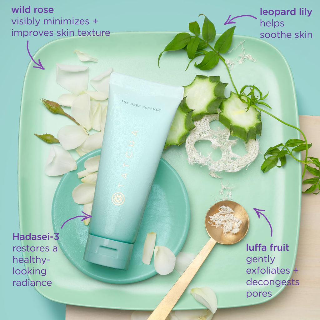 Tatcha The Deep Cleanse | Deep Pore Cleanser & Exfoliating Face Wash to Minimize Excess Oil & Tightens Pores | 150 ml / 5 oz