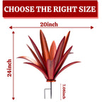 HYDMLSL Large Tequila Rustic Sculpture, Rustic Metal Agave Plants for Outdoor Patio Yard Mexican Plant Garden， Agave Outdoor Lawn Ornaments Yard Stakes (Red 1pc)