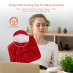 Comfytemp Weighted Heating Pad for Back & Period, 12x24 Extra Large Electric Heat Pad, 2.2 lb Neck Shoulder Heated Pad, 2H Auto-Off, Red