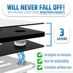 Powerful Magnetic Vent Covers (3-Pack) that Will Never Fall Off (Upgraded Design) - for Sealing Floor/Wall/Ceiling Registers of Width 5.25" to 6", Length 13.25" to 14" | Vent Not Included | White