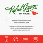 Rebel Green Fruit & Veggie Wash - Natural Produce Wash - Plant-Based Vegetable Wash Spray - Fruit and Vegetable Wash with No Aftertaste - Sustainable Food Wash - (34 oz Refill Bottles, 6 Pack)