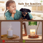 Funistree Green Candle Warmer Lamp with Timer, Dimmable Flower Candle Lamp Warmer, Vintage Christmas Birthday Gifts for Women, Mom, Female Friend, Aromatic Candle Light for Yankee Candles