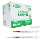 Generic 100 Pack, 1mL Tuberculin Syringes with Needle Luer Slip Syringe Individually Packaged (1mL, 25G x 5/8in), Clear