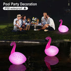 Cootway Floating Pool Lights Pack of 2, Solar Flamingo Pool Lights Waterproof, Glow in The Dark Solar Floating Pool Lights, Inflatable Floating Lights for Pool Wedding Party Decorations
