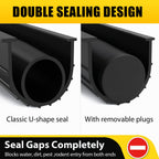 Jin&Bao 5/16" T-End Garage Door Seal Bottom Rubber Weather Stripping with 2 End Plugs, Weatherproof Seal Replacement Strip Dust & Pest Proof Threshold Buffering Garage Door Sweep (10FT, Black)