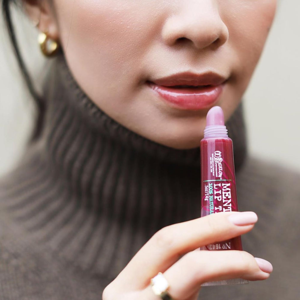 C.O. Bigelow Plum Mentha Lip Tint Trio, Pack of 3 Purple Tinted Lip Gloss with Peppermint Oil, High Gloss Shine Finish, 0.5 oz