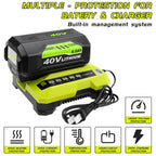 1 Pack 6000mAh High Capacity Replacement for Ryobi 40V Battery 6.0Ah Compatible with Ryobi 40 Volt Lithium Battery OP4026 OP40601 OP4050A OP4040 OP4030 OP4050 Compatible with 40V Cordless Tool(Green)