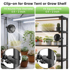 Roodike 5" Clip-on Fan 2 Units for Grow Tent Greenhouse Plant Shelf