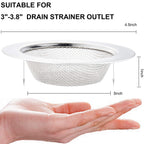 LASSHSWA 4 PCS Kitchen Sink Strainer Stainless Steel, Kitchen Sink Drain Strainer，Sink Strainers with Large Wide Rim 4.5" Diameter for Kitchen Sinks