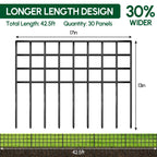 42.5ft(L) x 13in(H) Garden Fence Animal Barrier, 30 Panels No Dig Fence Panels for Dog Rabbit, Rustproof Metal Dig Defence Fencing Bottom Barrier, Anti Digging Garden Edging Border for Outdoor, Yard