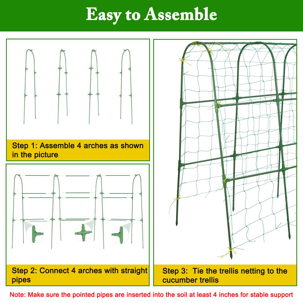 Tegarbed 48x46 in U-Shape Cucumber Trellis for Climbing Plants Outdoors