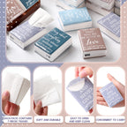 Seajan 120 Pack Christian Travel Tissues 3 Ply Bulk Bible Verse Pocket Tissues Travel Size Individual Christian Bulk Gift Pack for Wedding Party Homeless Gift(Plain Color)