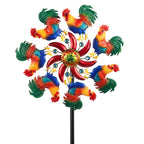 Novabright 39" H Rooster Wind Spinner Garden Chicken Stake Metal Yard Stake Spinner Outdoor Decor for Wind Sculpture Yard Decor 4th of July Patriotic Summer Patio Swimming Lawn Garden