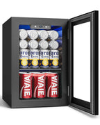Feelfunn 24 Can Beverage Refrigerator, Mini Fridge, Black