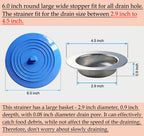 Seatery 4PCS Kitchen Sink Strainer Stopper Kit, Universal Silicone Sink Drain Plug Cover, Drain Water Stopper, 4.5 Inch Stainless Steel Sink Drain Strainer, Food Debris Catcher for Kitchen