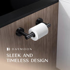 Day Moon™ - Toilet Paper Holder - Modern Roll Holder for Bathroom - 1 Pack - Wall Mount - Classic, Black